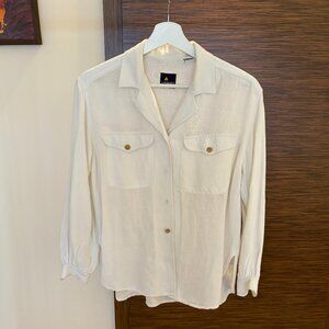 Lizsport by Liz Clairbone Vintage 90s Linen Button Down Top